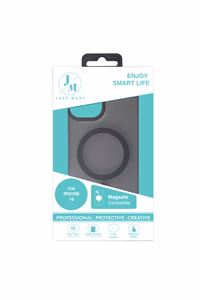 JM MAGSAFE SILK FROST I suojakuori iPhone 16 musta