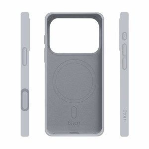 Etteri Silicone Mag -suojakuori iPhone 17 Pro / 18 Pro -malleille, hopeanvärinen