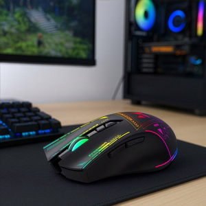 Wozinsky WMGB-3200 Wireless Optical Gaming Mouse with Built-in Rechargeable Battery 3200 DPI with RGB Lighting - Black