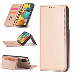 Magneettikorttikotelo Kotelo Samsung Galaxy A12 5G pussi lompakko kortin haltija vaaleanpunainen