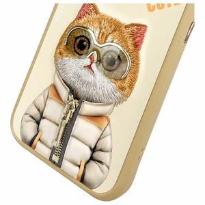Nimmy Cool&Cute 2.0 Kissa Suojakuori iPhone 15 Pro:lle - vihreä
