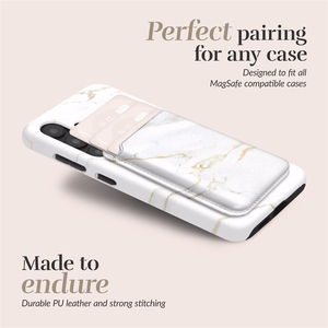 MIO White Marble Magsafe Suojakuori kortinpidikkeellä
