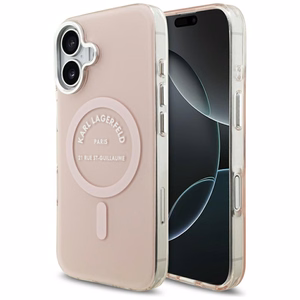 Karl Lagerfeld IML Karl RSG Logo MagSafe Suojakuori iPhone 17:lle - Vaaleanpunainen
