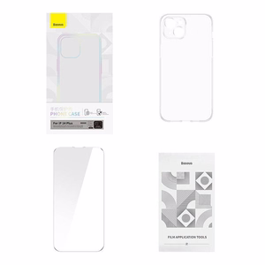 Baseus Crystal Series kotelo iPhone 14 Plus + karkaistu lasi