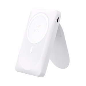Ulkoinen akku yhteensopiva MagSafe:lle Forcell F-Energy MagStand F10K2 QC3.0 PD 5A 20W 10000 mAh valkoinen