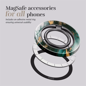 MIO Green Marble Magsafe suojakuori rengaspidikkeellä