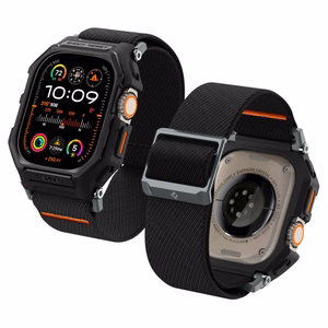 Spigen Lite Fit Pro Suojakuori Hihnalla Apple Watch Ultra 1 / 2 (49mm):lle - matta musta