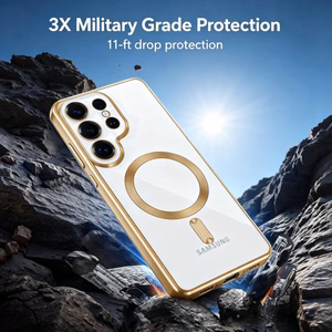 Tech-Protect MagFlex suojakuori Samsung Galaxy S26 Ultra:lle läpinäkyvä kulta