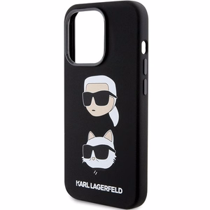 KARL LAGERFELD Suojakuori IPHONE 15 Prolle KLHCP15LSDHKCNK (Silicone KC) musta