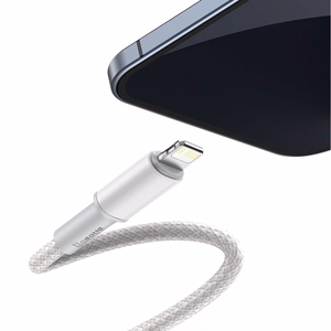 Baseus High Density Braided USB-C - Lightning kaapeli PD 20W 1 m (valkoinen) CATLGD-02