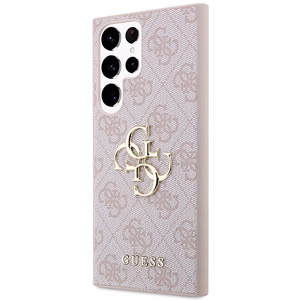 Guess GUHCS23L4GMGPI S23 Ultra S918 vaaleanpunainen/vaaleanpunainen kovakuori 4G Big Metal Logo
