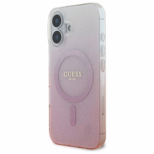 Guess IML Glitter Gradient MagSafe iPhone 16 Suojakuori - Vaaleanpunainen