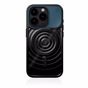 STM Reawaken Ripple MagSafe case for iPhone 15 Pro, black with Atlantic-blue accents