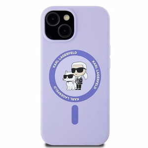 KARL LAGERFELD Silikoninen KC Body Ring MagSafe Suojakuori KLHMP15SSCMKCRHU iPhone 15:lle - Violetti