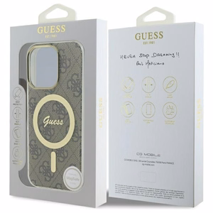 Guess IML 4G MagSafe Suojakuori iPhone 16 Pro Max:lle - Ruskea