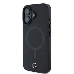 Mercedes Smooth Nahkainen MagSafe Suojakuori iPhone 16 Plus:lle - Musta