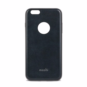 Moshi iGlaze Napa hybrid case with vegan-leather back for iPhone 6s Plus / 6 Plus, Midnight Blue
