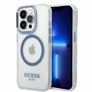 Guess GUHMP14XHTRMB iPhone 14 Pro Max 6.7" sininen/sininen kovakuori Metal Outline MagSafe