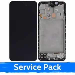 LCD-näyttö yhteensopiva Samsung A166 A16 5G musta kehyksellä (Service Pack)