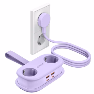Orico AP3 65W GaN 6in1 jatkojohto 2x AC + 2x USB-A + 2x USB-C - violetti