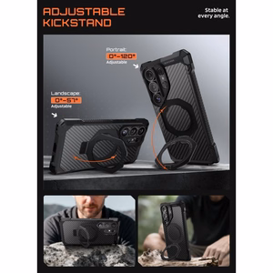 Supcase UB Grip Mag MagSafe Suojakuori Samsung Galaxy S26 Ultralle - Musta