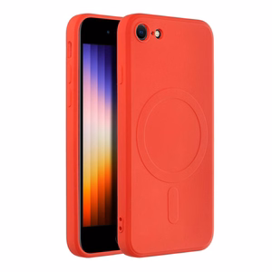SILICONE MAG COVER puhelinkuori, yhteensopiva MagSafe-tekniikan kanssa, iPhone 7 / 8 / SE 2020 / SE 2022, punainen