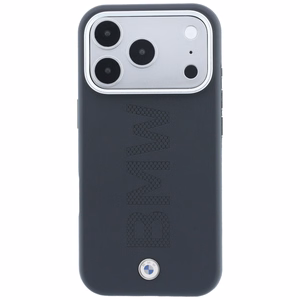 BMW Sign Centered Deboss -suojakuori laitteelle iPhone 18 Pro Max / 17 Pro Max, MagSafe-yhteensopiva – harmaa