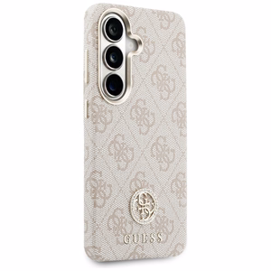 Guess suojakuori 4G Rhinestone Round Logo MagSafe Samsung Galaxy S26 Plus:lle pinkki