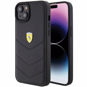 Ferrari FEHCP15MRDUK iPhone 15 Plus 6.7 musta/musta kovakuori Quilted Metal Logo