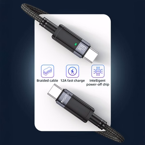Yesido Cable CA160 braided - Type C to Type C - PD 60W 1,2 metres black