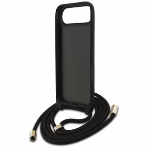 Guess 4G Big Logo Cord Strap Crossbody Suojakuori iPhone Air:lle - Musta