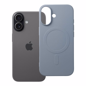 Silikoninen Mag Cover iPhone 17:lle MagSafe-yhteensopiva (iso reikä) vaaleansininen
