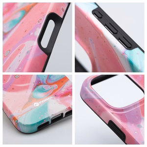 Suojakuori iPhone 15 PRO MAX:lle Forcell F-Protect Mirage MagSafe-yhteensopiva Military Drop-Test vaaleanpunainen marmori
