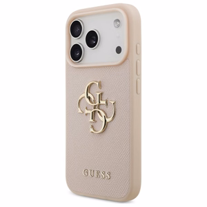 Guess Grained Big 4G & Classic Logo iPhone 17 Pro Suojakuori - vaaleanpunainen