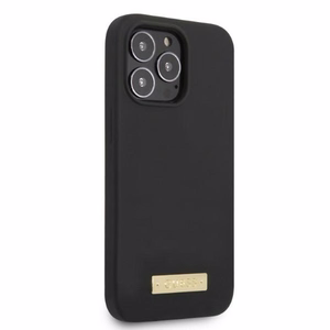 Guess GUHMP13LSPLK iPhone 13 Pro / 13 6.1" musta/musta kova Suojakuori Silicone Logo Plate MagSafe
