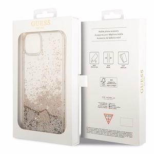 Guess GUOHCP14MGLHFLGO iPhone 14 Plus 6.7 "kulta / kultainen kovakotelo Glitter Charms
