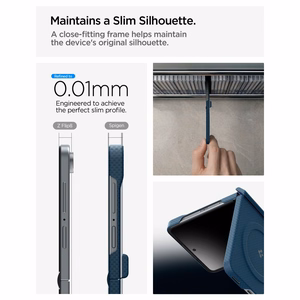 Spigen AirSkin Aramid MagFit MagSafe suojakuori mallille Samsung Galaxy Z Flip 8 – tummansininen