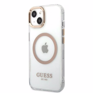 Guess GUHMP13MHTRMD iPhone 13 6.1 "kulta / kulta kova kotelo Metal Outline Magsafe metalli ääriviivat