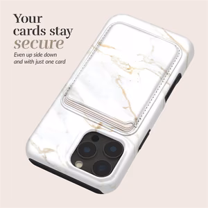 MIO White Marble Magsafe Case Compatible Card Holder