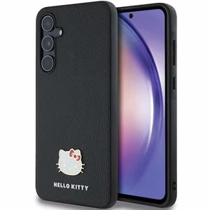 Hello Kitty Metal Logo Kitty Head Suojakuori Samsung Galaxy A55:lle - Musta