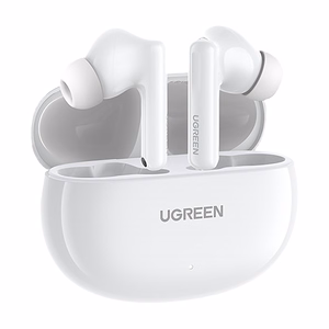 Ugreen HiTune T6 -langattomat kuulokkeet ANC-toiminnolla + USB-A - USB-C -kaapeli, valkoinen