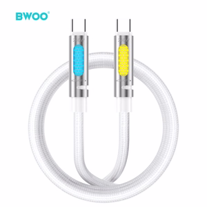 BWOO 240W Super Fast Charging Data Kaapeli RGB-valolla Valkoinen X325C-C
