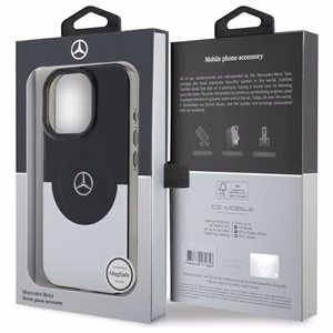 Mercedes Double Layer BiColor MagSafe Suojakuori iPhone 16 Pro Max:lle - hopeinen