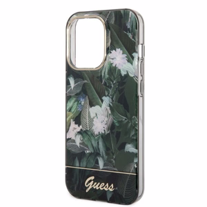 Guess Jungle Collection Suojakuori iPhone 14 Pro Max:lle - vihreä