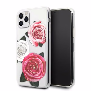 Guess GUHCN58ROSTRT iPhone 11 Pro läpinäkyvä kovakuori Flower Desire Pink & White Rose