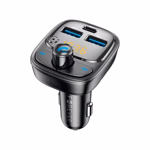 Forever TR-370 Bluetooth FM-lähetin, 2 x USB-A, 1 x USB-C PD 30W, musta