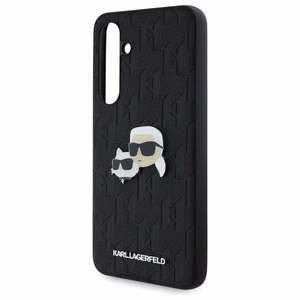 Karl Lagerfeld KLHCS24FEPGKLKCPK Samsung S24 FE S721 musta/musta kovakuori Monogram Karl&Chaoupette Head Pin