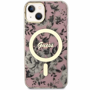 Guess Flower MagSafe case for iPhone 14 - pink