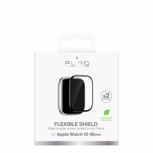 Puro Flexible Shield Protective Film with Applicator for Apple Watch 10/11 46mm - Black