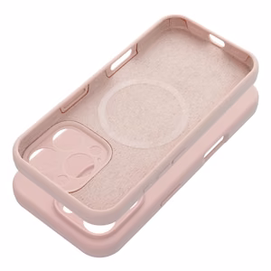 Silikoninen 2 mm suojakuori iPhone 15 Pro MagSafe-yhteensopiva hiekanpinkki